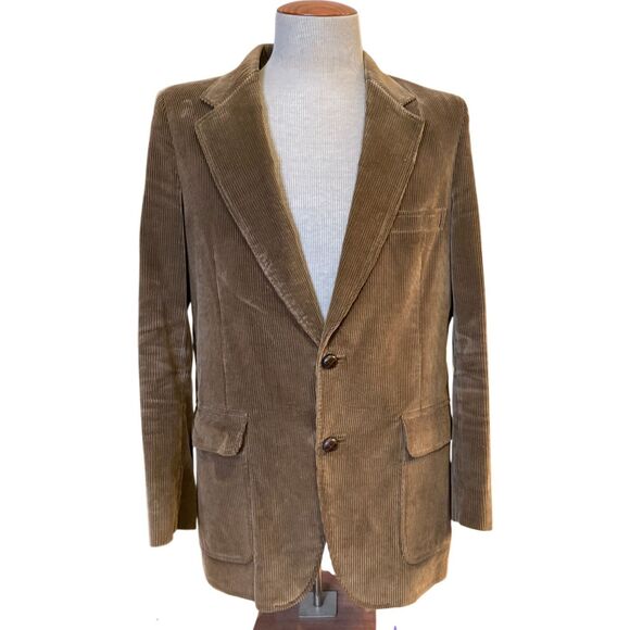 Kenneth Roberts Men’s Brown Corduroy Blazer Elbow Patches Sz. 42R - Picture 1 of 7
